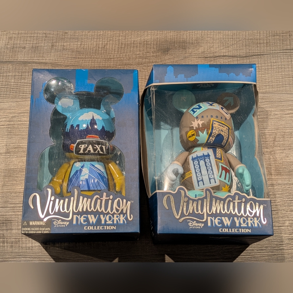 DISNEY Vinylmation 9" New York Series HEY TAXI & BRIDGES Vinyl Exclusive Figures